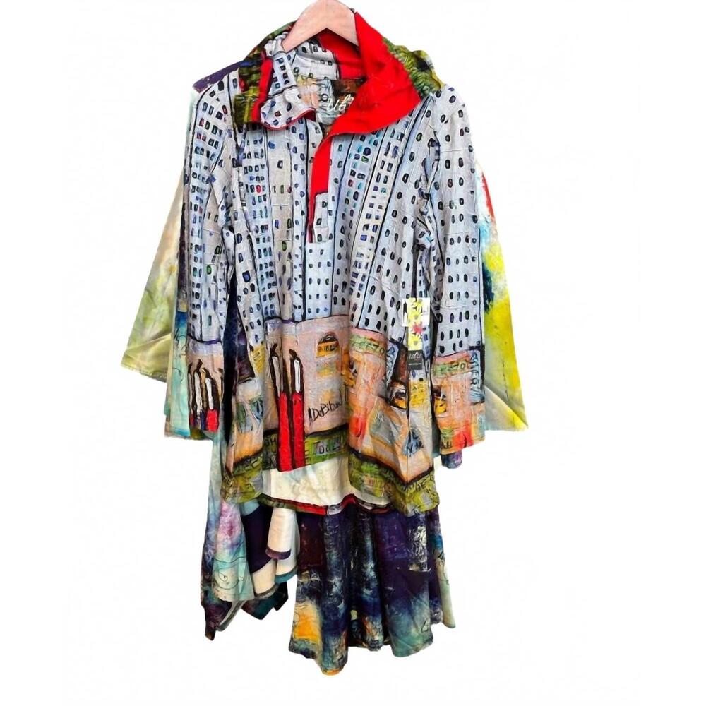 NEW UBU women's swing pullover tunic in artist pattern broadway